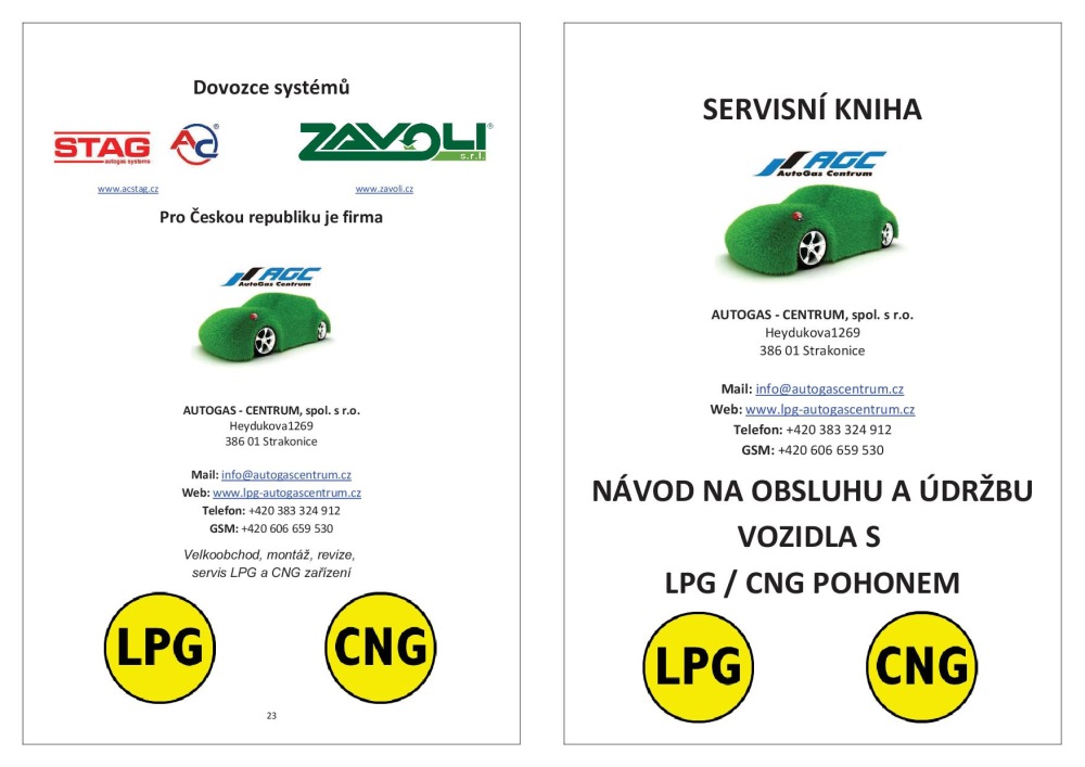 Servisní kniha LPG / CNG zařízení